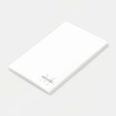 Personalisiertes Monogramm und Name Notepad Post-it Klebezettel (angewinkelt)