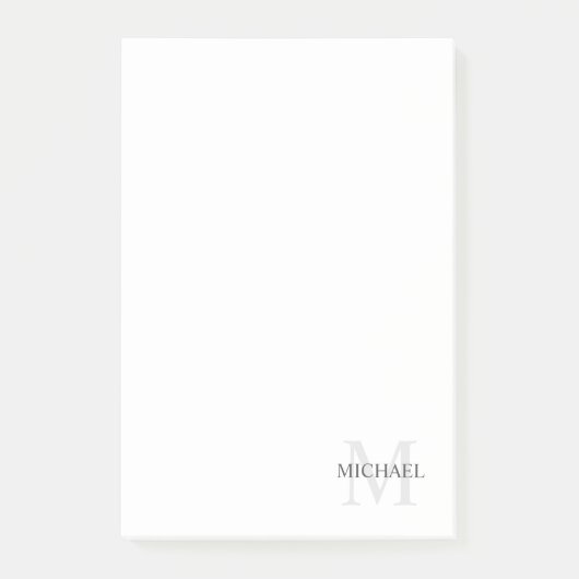 Personalisiertes Monogramm und Name Notepad Post-it Klebezettel (Vorderseite)