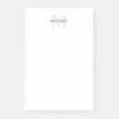 Personalisiertes Monogramm und Name Notepad Post-it Klebezettel (Vorderseite)