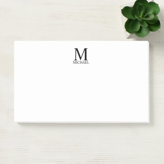 Personalisiertes Monogramm und Name Notepad Post-it Klebezettel (Büro)
