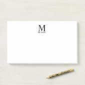 Personalisiertes Monogramm und Name Notepad Post-it Klebezettel (Auf Schreibtisch)