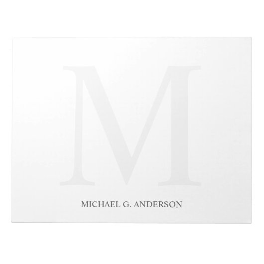 Personalisiertes Monogramm und Name Notizblock (Vorderseite)