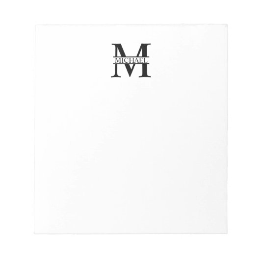 Personalisiertes Monogramm und Name Notizblock (Vorderseite)
