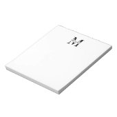 Personalisiertes Monogramm und Name Notizblock (Rotiert)