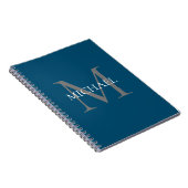 Personalisiertes Monogramm und Name Ocean Blue Notizblock (Rechte Seite)