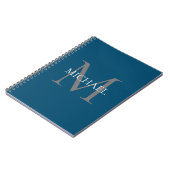 Personalisiertes Monogramm und Name Ocean Blue Notizblock (Linke Seite)