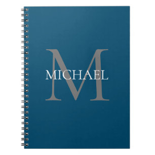 Personalisiertes Monogramm und Name Ocean Blue Notizblock
