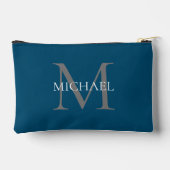 Personalisiertes Monogramm und Name Ocean Blue Zubehörtasche (Rückseite)