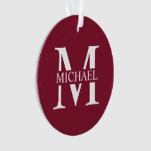 Personalisiertes Monogramm und Name Ornament (Vorderseite)