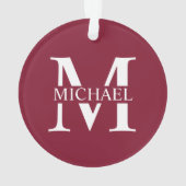 Personalisiertes Monogramm und Name Ornament (Rückseite)