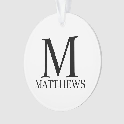 Personalisiertes Monogramm und Name Ornament (Vorderseite)