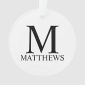 Personalisiertes Monogramm und Name Ornament (Vorderseite)