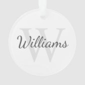 Personalisiertes Monogramm und Name Ornament (Rückseite)