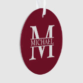 Personalisiertes Monogramm und Name Ornament (Vorderseite)