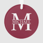 Personalisiertes Monogramm und Name Ornament (Rückseite)