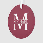 Personalisiertes Monogramm und Name Ornament (Vorderseite)