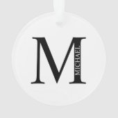 Personalisiertes Monogramm und Name Ornament (Rückseite)