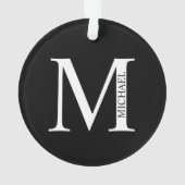 Personalisiertes Monogramm und Name Ornament (Rückseite)