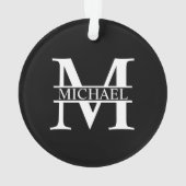 Personalisiertes Monogramm und Name Ornament (Rückseite)