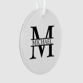 Personalisiertes Monogramm und Name Ornament (Vorderseite)