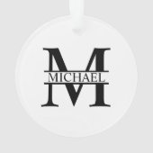 Personalisiertes Monogramm und Name Ornament (Rückseite)