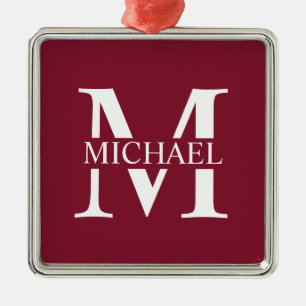 Personalisiertes Monogramm und Name Ornament Aus Metall