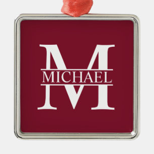 Personalisiertes Monogramm und Name Ornament Aus Metall