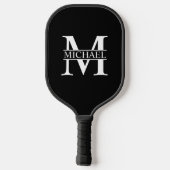 Personalisiertes Monogramm und Name Pickleball Schläger (Rückseite)