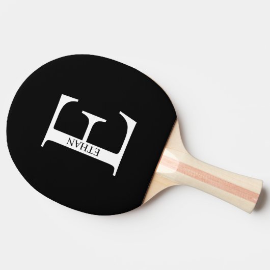 Personalisiertes Monogramm und Name Ping Pong Padd Tischtennis Schläger (Seitenansicht)