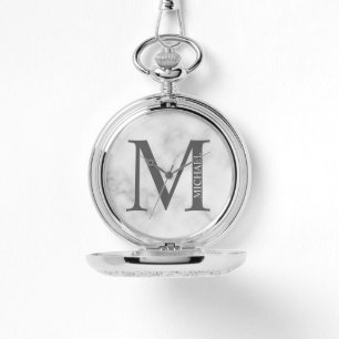 Personalisiertes Monogramm und Name Pocket Watch Armbanduhr