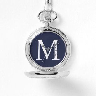 Personalisiertes Monogramm und Name Pocket Watch Armbanduhr