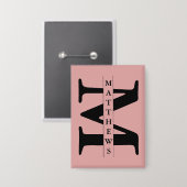 Personalisiertes Monogramm und Name Poker Button (Vorderseite/Rückseite)