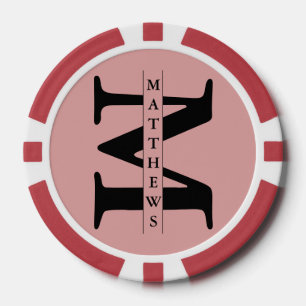 Personalisiertes Monogramm und Name Poker Pokerchips