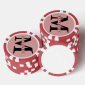 Personalisiertes Monogramm und Name Poker Pokerchips (Stapel)