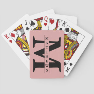 Personalisiertes Monogramm und Name Poker Spielkarten