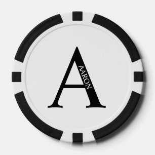Personalisiertes Monogramm und Name Pokerchips