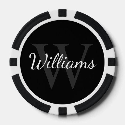 Personalisiertes Monogramm und Name Pokerchips (Vorderseite)