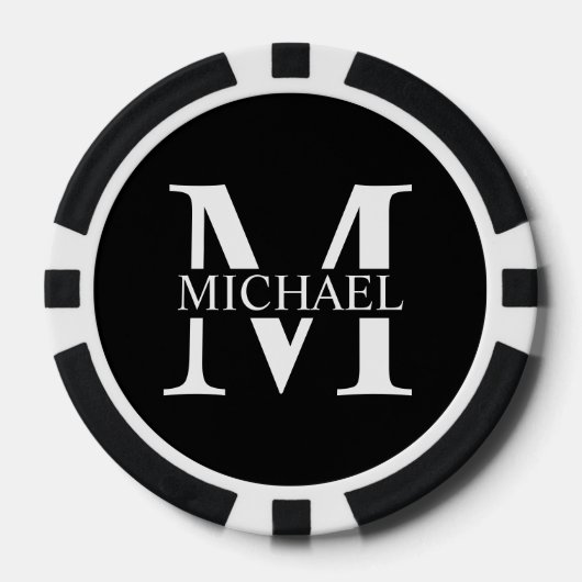 Personalisiertes Monogramm und Name Pokerchips (Vorderseite)