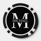 Personalisiertes Monogramm und Name Pokerchips (Rückseite)