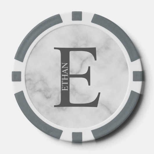 Personalisiertes Monogramm und Name Pokerchips (Vorderseite)