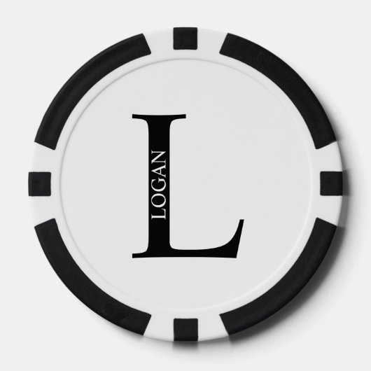 Personalisiertes Monogramm und Name Pokerchips (Vorderseite)
