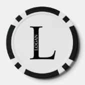 Personalisiertes Monogramm und Name Pokerchips (Rückseite)