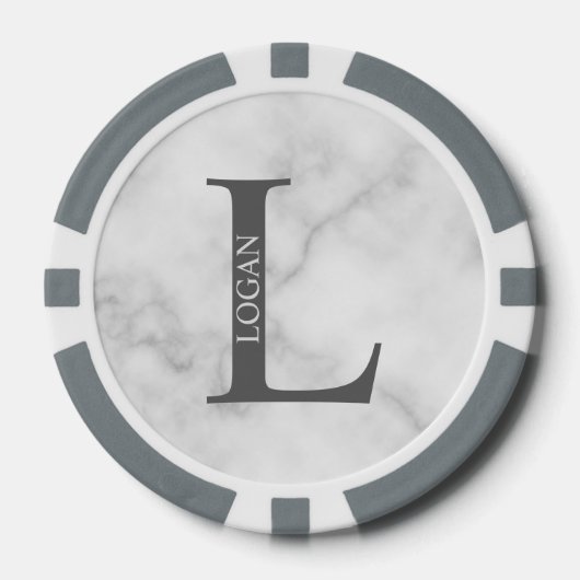 Personalisiertes Monogramm und Name Pokerchips (Vorderseite)
