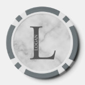 Personalisiertes Monogramm und Name Pokerchips (Rückseite)
