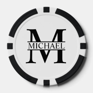 Personalisiertes Monogramm und Name Pokerchips