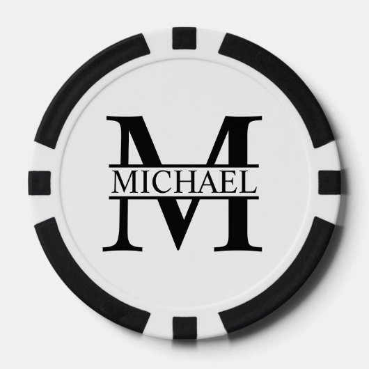 Personalisiertes Monogramm und Name Pokerchips (Vorderseite)