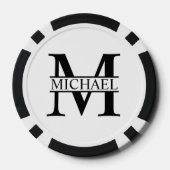 Personalisiertes Monogramm und Name Pokerchips (Rückseite)