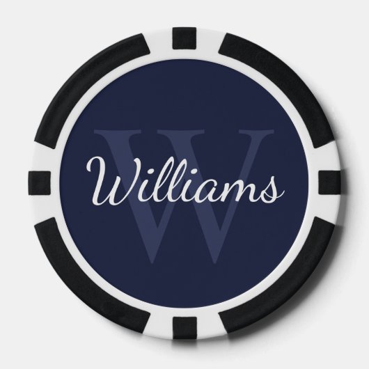 Personalisiertes Monogramm und Name Pokerchips (Vorderseite)