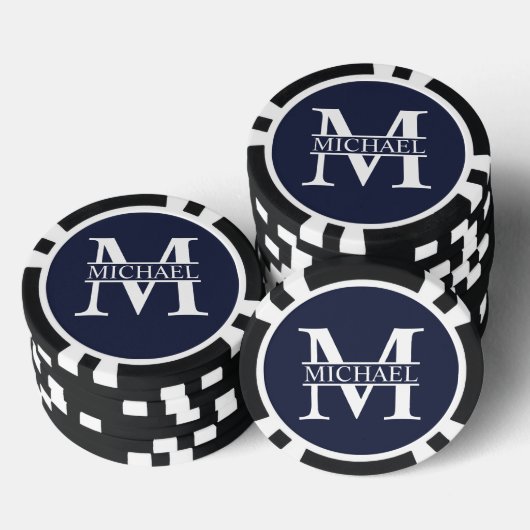 Personalisiertes Monogramm und Name Pokerchips (Stapel)