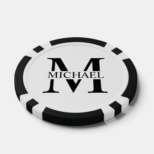 Personalisiertes Monogramm und Name Pokerchips (Einzeln)
